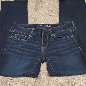 Dark wash straight leg jeans
